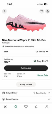Nike Mercurial Vapor 15 Elite AG-Pro Air Zoom Pink Football Cleats US 9