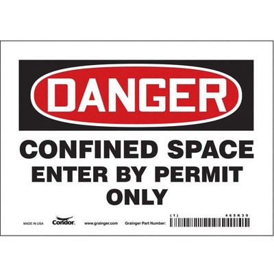 CONDOR 465K39 Safety Sign,5 inx7 in,Vinyl 465K39