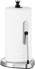 Paper Towel Holder for One Hand Tear - Countertop with Tension Arm Non Slip We