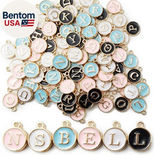 104PCS Letter Charms for Jewelry Making - Double Sided Alphabet Charms for Neckl