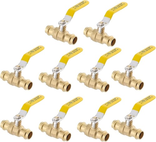 10PCS 1/2" Copper Ball Valve Fittings with EPDM O-Ring for Press Connections