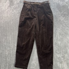 L.L. BEAN Tan Corduroy Pants Women's Size 14 Pet With Belt