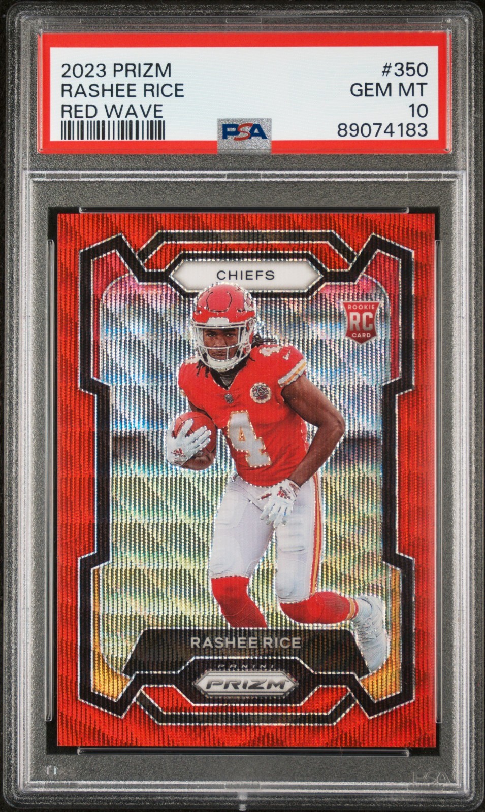 2023 Panini Prizm Rashee Rice #350 Red Wave /149 PSA 10 Color Match