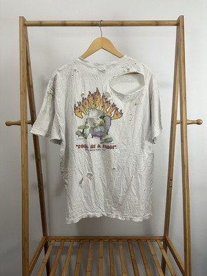 VTG Firebelly Roll Me A Faddi Super Thrashed Distressed Worn Cotton T-Shirt XL