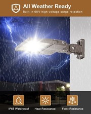 LED Parking Lot Light Fixture Photocell 200W IP65 Outdoor Street Road Area Light