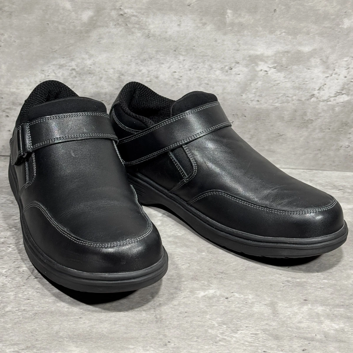 Orthofeet Lincoln Loafers Mens 11 4E X-Wide Black Leather Loafers Orthopedic 585 Orthofeet Loafer Black Casual Shoes for Men for sale | eBay main image 2