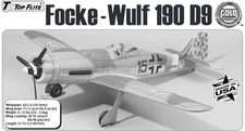 Top Flite Focke-Wulf FW-190D9 Gold Edition 60 size printed plan set