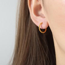 18CT GOLD SLEEPER HOOP EARRINGS - Sizes: 8mm /10mm /12mm /14mm /16mm /18mm PAIRS