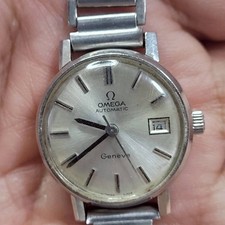 VINTAGE 1973 OMEGA AUTOMATIC GENEVE WRIST WATCH 4 LADIES IN STEEL, C. 684 22mm