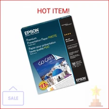 Epson Premium Presentation Paper MATTE (8.5x11 Inches, Double-sided, 50 Sheets) 