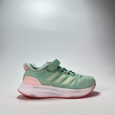 Adidas Ultrarun 5 Mint Green Hook  Loop Straps Athletic Sneakers Youth Size 1