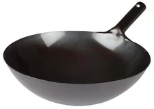 Winco Chinese Wok with Integral Handle, 16-Inch, Black, Medium