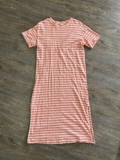 Women’s Old Navy Coral White Striped Midi Dress - Sz Medium