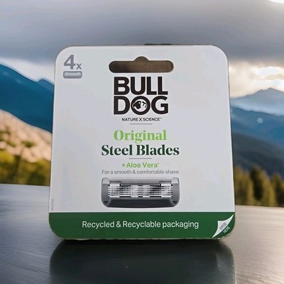 Bull Dog Original Steel Blades 5 Blade Cartridges FOR Men 4 Count Shave Shaving