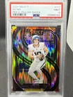 2024 Panini Select Premier Level Bo Nix #117 Red & Yellow Shock Prizm PSA 9!! Rc