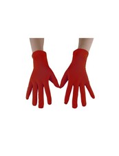 Adult Spandex Gloves Wrist Length Halloween Cosplay Costume Glove Free Size Red