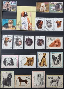 DOGS. HUNTING DOGS. 163 STAMPS (24 COMPLETE ISSUES) + 6 BLOCK. LOT IN GERMANY
