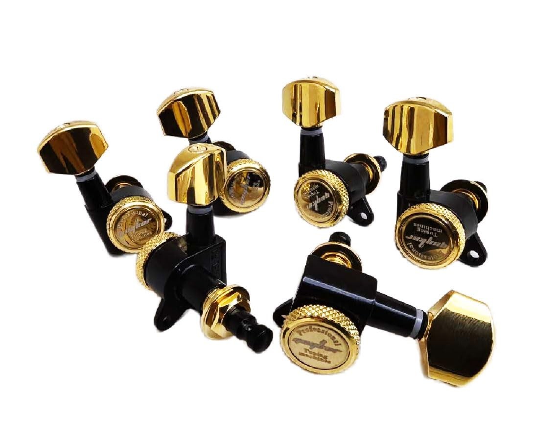 pc Locking Guitar Machine Heads 1:18 Ratio 10mm Gold Black Right Hand