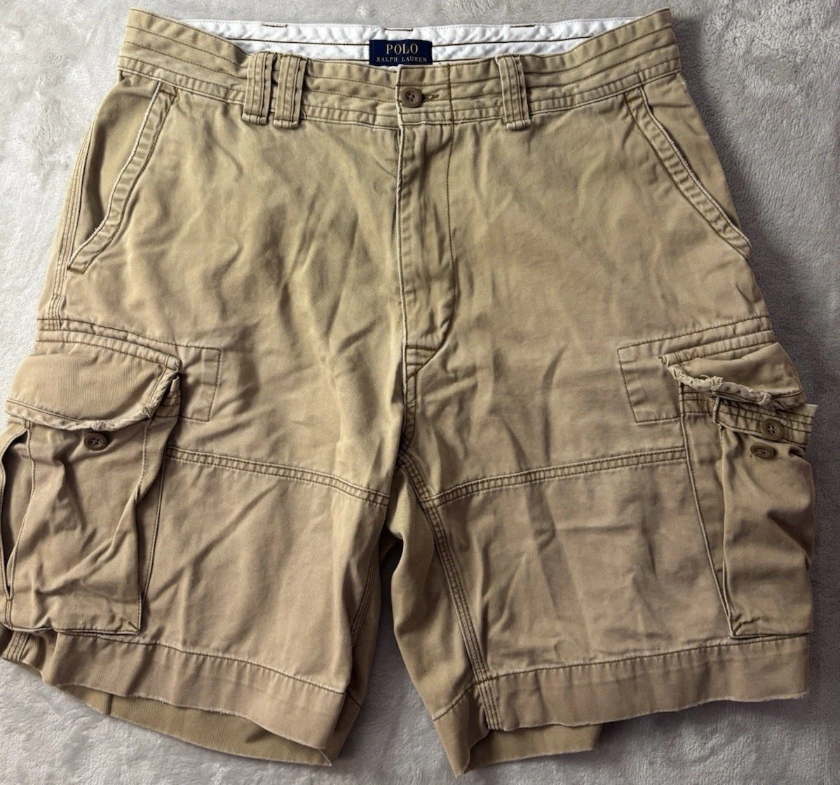Polo Ralph Lauren Classic Polo Chino Cargo Shorts Brown Utility Casual Men 36