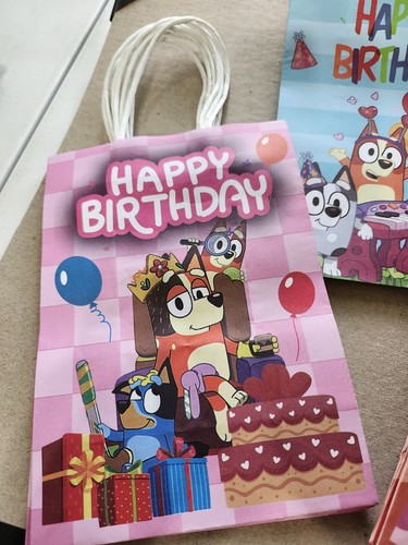 16 Piece Bluey Birthday Gift Bags Bluey And Family Party Favors Bingo Chili New - Picture 3 of 6