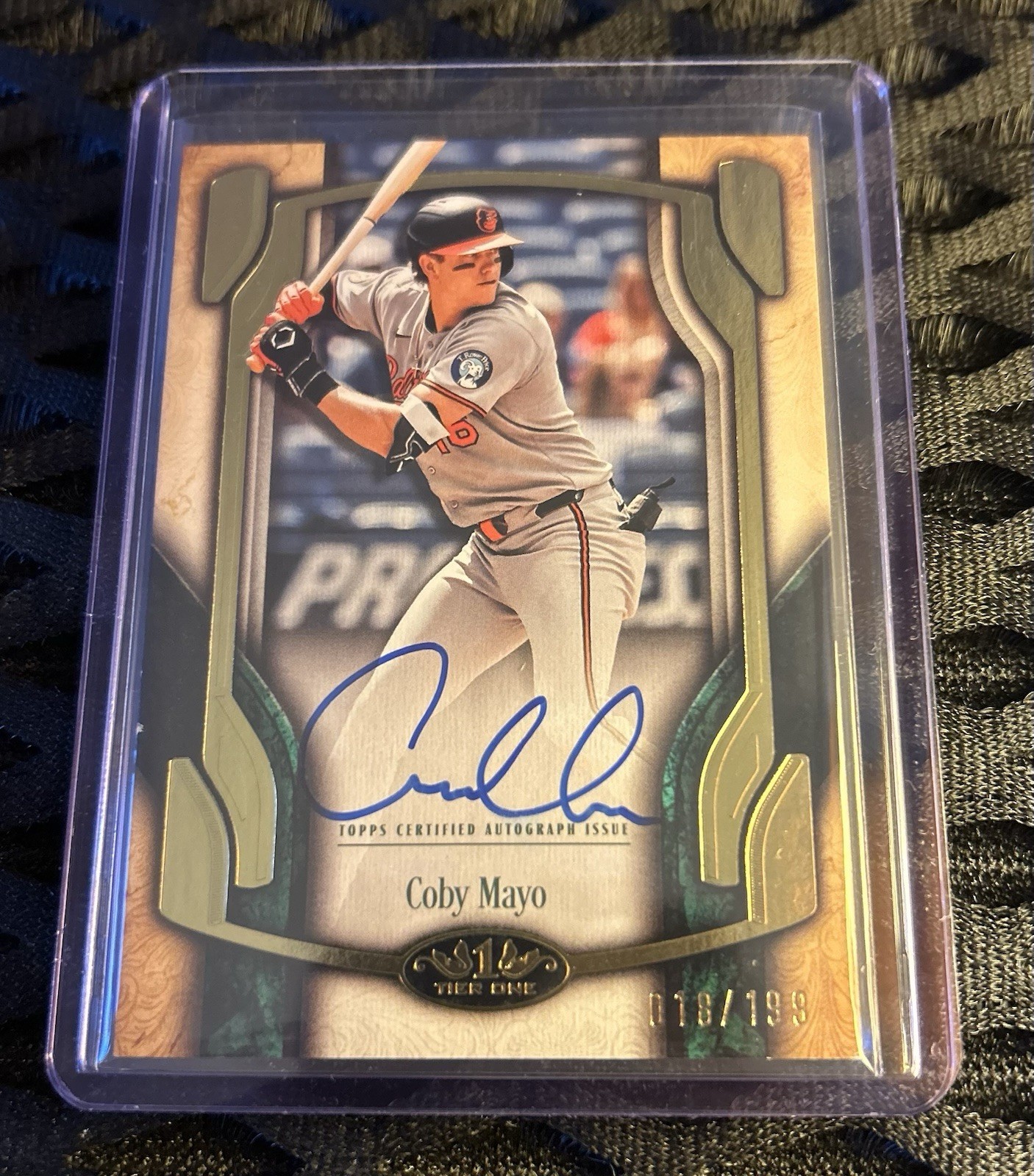 2026 Topps Tier One Coby Mayo Auto /199 Break Out #BOA-CMA Orioles
