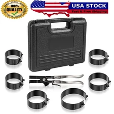 940387 Piston Ring Compressor Kit 6PC Tool Set Maintenance Clamps Ratchet Pliers
