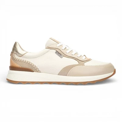 Baskets Respirantes En Cuir Beige Pikolinos Arrecife Pour Femmes - Photo 1/4
