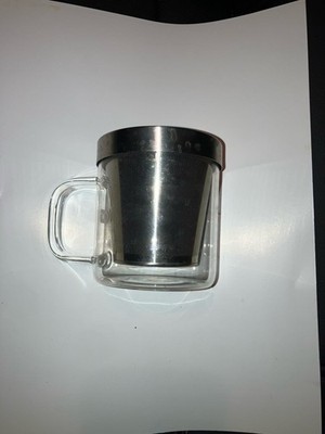All In One Metal Tea Strainer/Infuser, Lid & Glass Mug Set