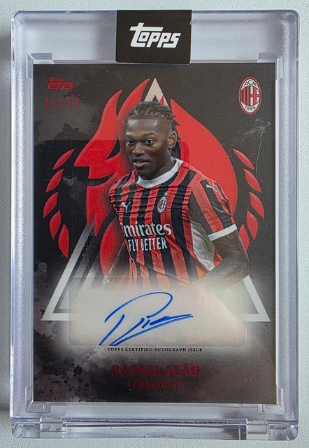 Rafael Leao 2024-25 Topps Soccer AC Milan 125 Anniversario I Diavoli Auto /99
