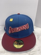 Arizona Diamondbacks Fitted Hat Cap 7 5/8 Exclusive Side Patch Script MLB Pin