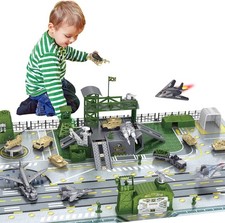 Military Base Set, Army Men Playset with Military Vehicle,Weapon Gear Accesso