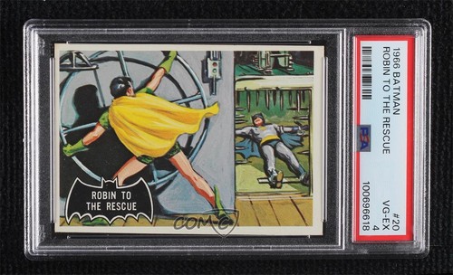 1966 Topps Batman Black Bat #20 Robin to the Rescue — PSA 4