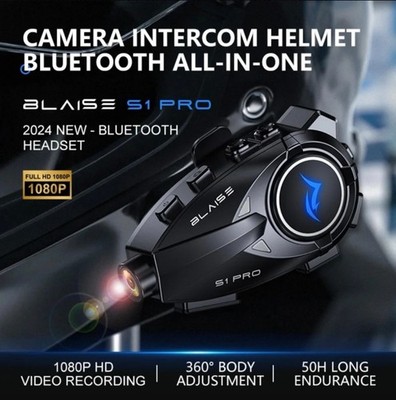 Blaise S1 Pro Helmet Headset Intercom Bluetooth And Camera Recording 1080p HD