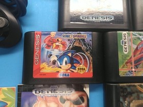 Sega Genesis System 1 W/ 6 Games  All Hookups