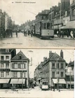 CALAIS LOT of 2 cards with the Jacquard Tramway and Sea