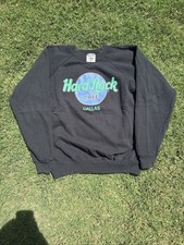 Vtg 90's HARD ROCK CAFE Dallas Sweatshirt Adult Sz L - MADE IN USA Hanes Tag