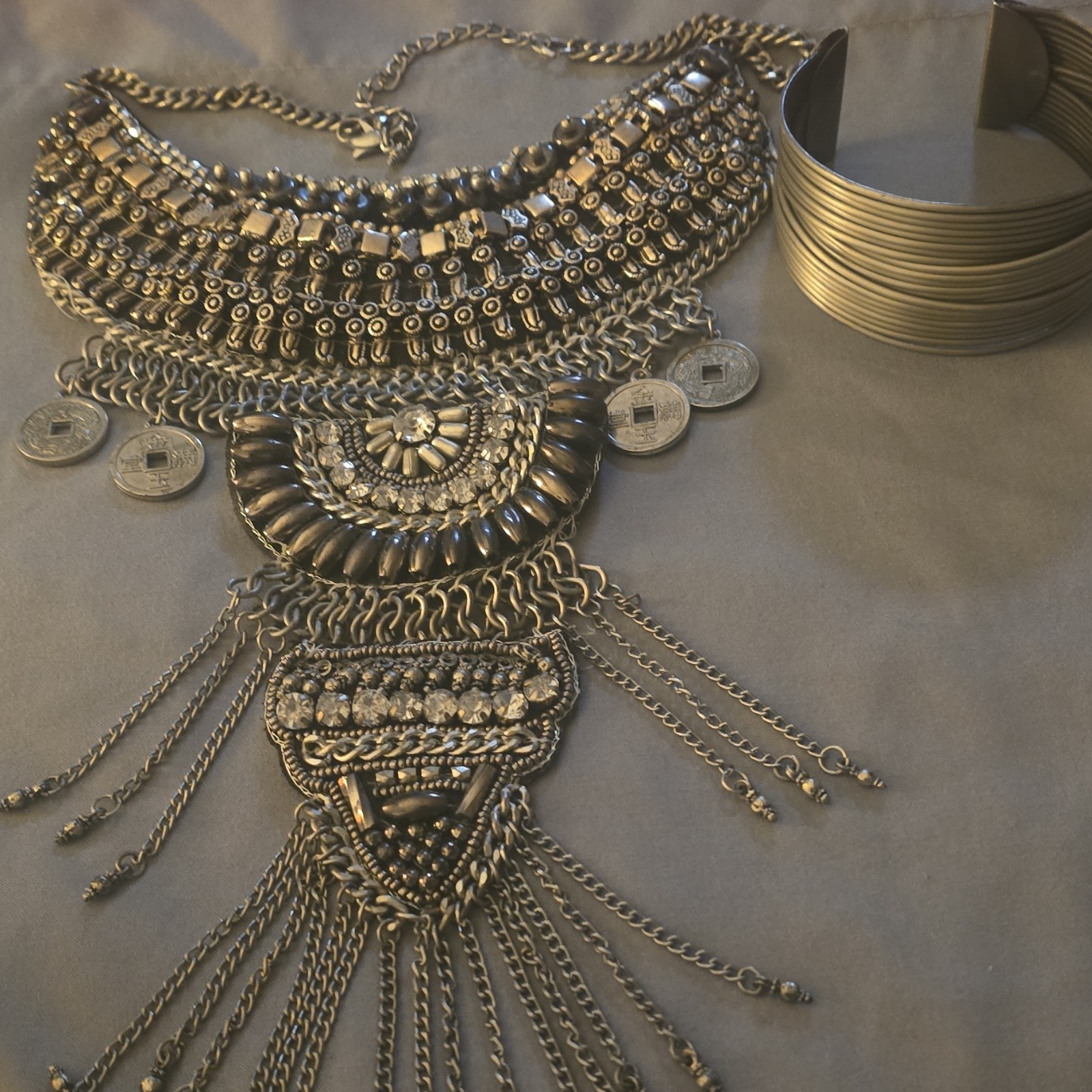 Boho Bib Ethnic Middle Eastern Statement Collar N… - image 1