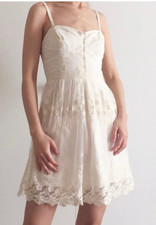 American Eagle Off White lace floral dress sz Med Little White Dress Wedding