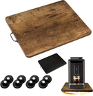 Wooden Sliding Tray for Coffee Maker 360° Rotating Appliance Slider for Kitchen
