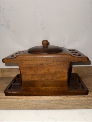 PICK O PIPE PIPE STAND BUILT RITE DETROIT USA 1950'S 6 PIPE HOLDER WOODEN