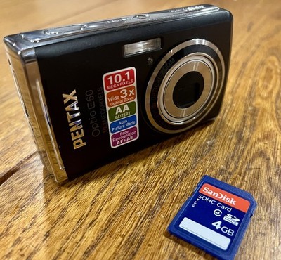 PENTAX Optio E60 10.1 MP Digital Camera Black, with SD card