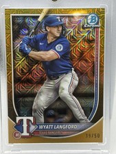 2025 Bowman Chrome #36 Wyatt Langford Gold Mojo Refractor #/50