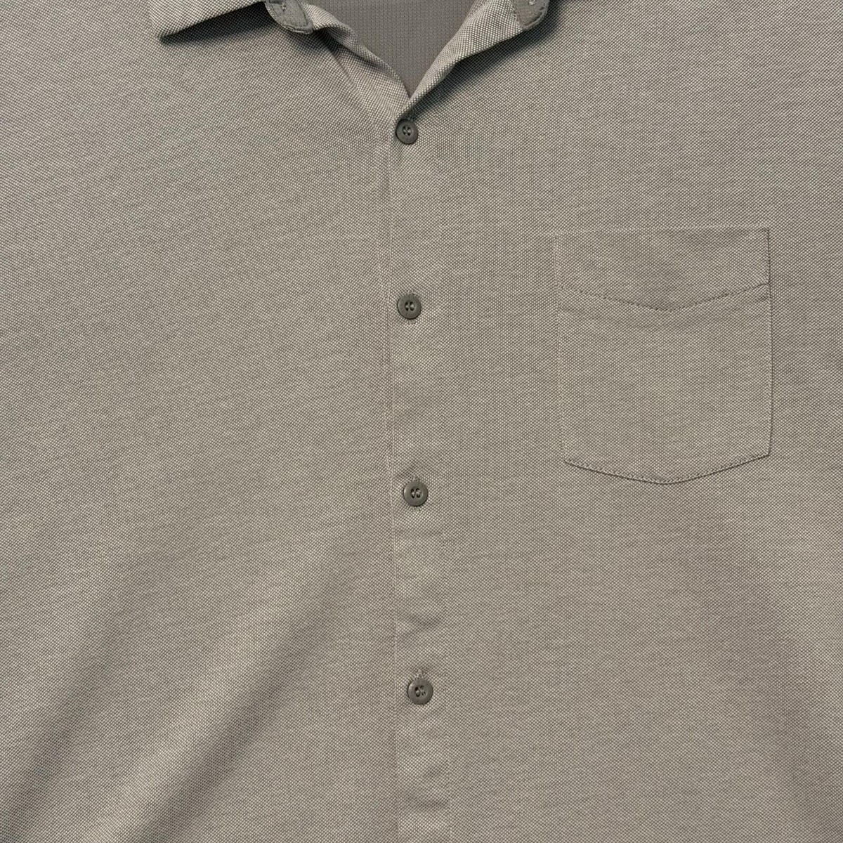 Fabletics The Dash Long Sleeve Button Shirt men's MEDIUM Classic Gray Heather View 4