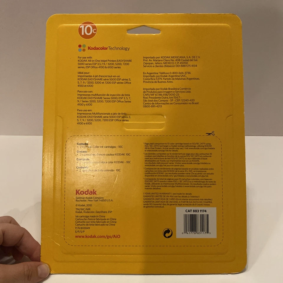 Twin Pack (2) Kodak Color Printer Ink Cartridges 10C 2x420 pages New and Sealed - Image 3 of 4