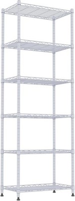Stainless Steel Wire Shelving Unit with 6 Adjustable Shelves