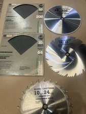 3 Sears Craftsman Kromedge 10” Saw Blades 24, 64, & 200 Tooth Miter Table Saw
