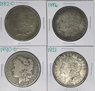 1882-O 1886 1890-O 1921 Morgan Dollar Lot of 4