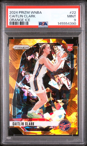 CAITLIN CLARK 2024 PRIZM WNBA ORANGE ICE RC #22 PSA 9 MINT! FEVER HOT #145554390