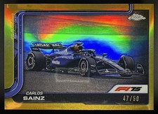 2025 Topps Chrome Formula 1 Carlos Sainz #90 Gold Refractor 47/50 F1 Car