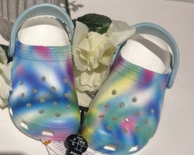 Crocs Toddler Classic Tie-Dye Graphic Clogs Size 7